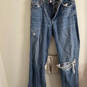 Garage Blue Relaxed Distressed Jeans